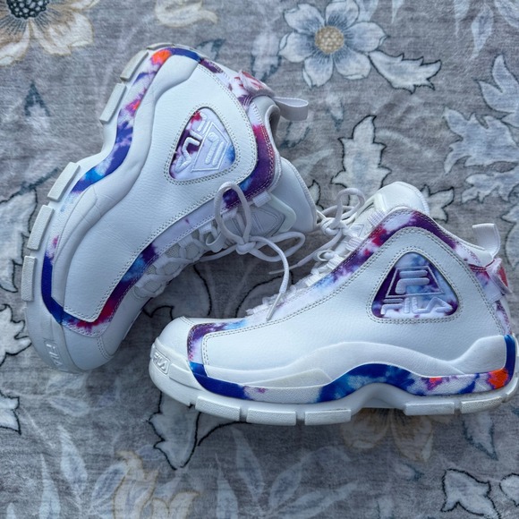 Fila Other - FILA Grant Hill 2 Sneaker Mens Size 9 White Tie Dye High Top Y2K 1BM01234-125